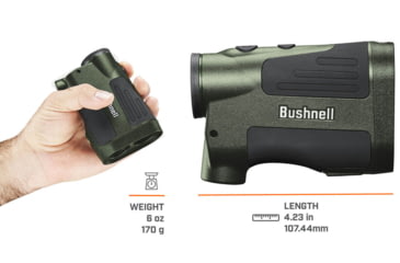 Image of Bushnell 6x24 Prime 1500 Laser Rangefinder, Black/Green, LP1500SBL