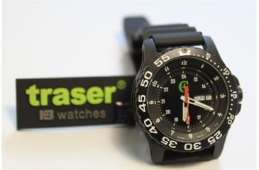 Image of Cammenga Traser P6600 Tritium Military Watch w/Silicone Wrist Band,Black CAM6600 Silicone