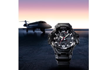 Image of Casio G-Shock Gravity Master Men's Analog-Digital Watch, 55mm Case Diameter, Steel Bezel, Black Bio-based Resin Band, GRB300-1A, GRB300-1A