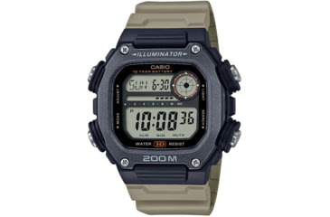 Image of Casio Outdoor Digital Watch w/200 Meter WR, World Time, 10-Year Battery and Resin Strap - Mens, Tan, One Size, DW-291HX-5AV