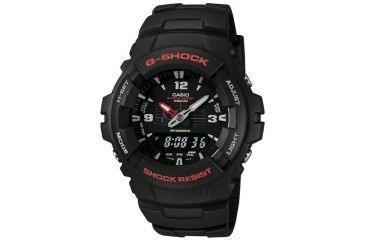 Image of Casio Outdoor G-Shock Classic Watch featuring Shock resistance, 200M Water Resistant,Magnetic Resistant, Black G100-1BV