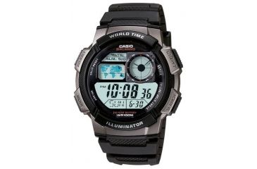 Image of Casio Outdoor SPORT DIGITAL-10 YR BATT - WORLD TIME, Black AE1000W-1BVCF