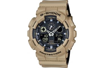Image of Casio Tactical G-Shock Analog-Digital Watch, Tan, Adjustable, GA100L-8A