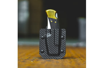 Image of Clip &amp; Carry Kydex Sheath for the Buck 110/112 Folding Knife, Carbon Fiber Black, BUCK110-112-CF-BLK