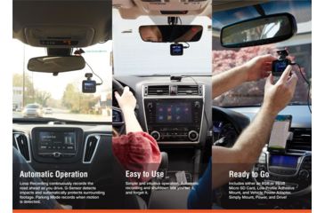 Image of Cobra Dual View Dash Cam w/ Driver Alert System, Black, DASH2216D