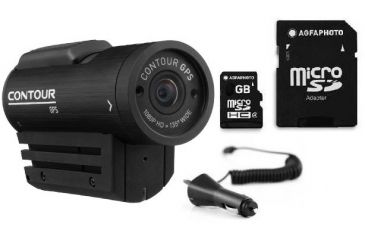 Image of Contour GPS Camera 1400 with Contour Camera Car Charger 2900 and AGFAPhoto Micro SD Card 32GB Class 4 AP32GBMSDHCC4 