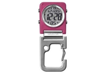 Image of Dakota Watches Digiclip Square Watch,Pink Case w/Sandblasted Aluminum Carabiner 3090-9