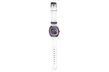 Image of Dakota Watches Midsize Calendar, Purple Dial, White Leather Band 3079-0