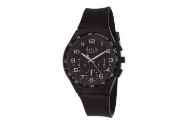 Image of Dakota Watches Plastic Chrono, Black Dial/Case/Soft PV Strap, NO 2081-8