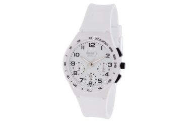 Image of Dakota Watches Plastic Chrono, White Dial/Case/Soft PV Strap, NO 2082-7