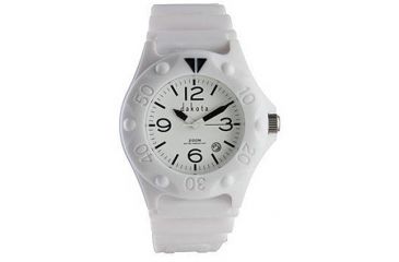 Image of Dakota Watches Sport Diver, White Dial, White PU Strap 2137-2