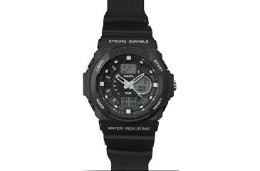 Image of Dakota Watches Tough Ana-Digi Watch,Black/White Dial,Black Case/PVC Strap 3563-7