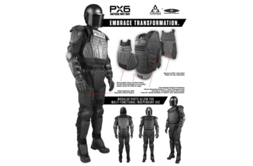 Image of Damascus Protective Gear Phenom6 PX6 Tactical Riot Suit, Black, 2XL/3XL, PX6 -2XL/3XL