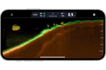 Image of Above your underwater view, you can see real-time notifications, water depth, temperature, and other essential metrics to help you find more fish.