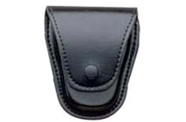 Image of DeSantis Leather Handcuff Case, S&amp;W 100 Handcuffs, Brass Snap Closure, Ambidextrous, Plain, Black, U25BJG1Z2