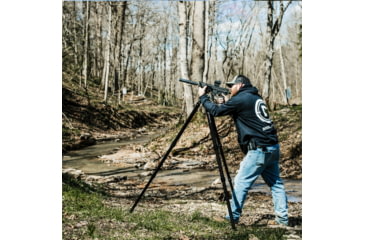 Image of Double Tap Industries Stronghold Aluminum Shooting Tripod w/Ball Head, Black, TRI-A-002BH