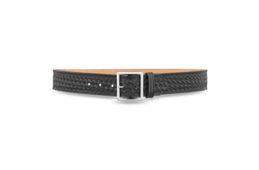 Image of 1-3/4&quot; Basketweave Leather Garrison Belt with Nickel Buckle