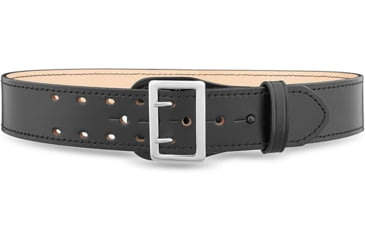 Image of DutyMan 2-1/4inch Plain Leather Sam Browne 2-row Stitch Duty Belt With Nickel Buckle DTY-1011-44-9001