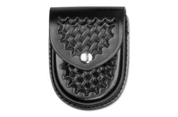 Image of Basketweave Leather Round Bottom Closed Single Cuff Case