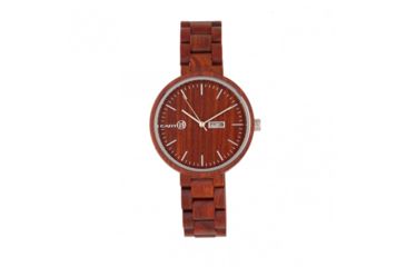 Image of Earth Wood Mimosa Bracelet Watch with Day/Date, Red, ETHEW5403