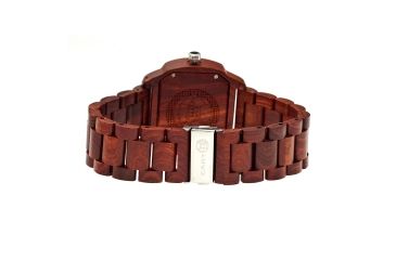 Image of Earth Wood Scaly Bracelet Watch w/Date, Red, One Size, ETHEW2103