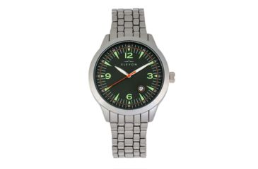 Image of Elevon Atlantic Bracelet Watch w/Date, Silver/Green, One Size, ELE119-2