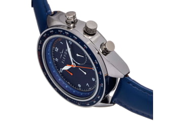 Image of Elevon Chronograph Leather-Strap Watch, Blue, ELE127-5, Blue, One Size, ELE127-5