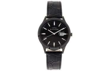 Image of Elevon Concorde Leather-Band Watch w/ Date, Black, One Size, ELE115-4