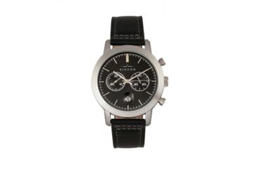 Image of Elevon Langley Chronograph Leather-Band Watch W/ Date, Black, ELE103-3