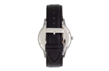 Image of Elevon Turbine Leather-Band Watch, Silver/Black, One Size, ELE116-2