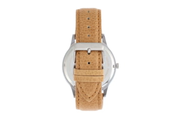 Image of Elevon Turbine Leather-Band Watch, Silver/Khaki, One Size, ELE116-1
