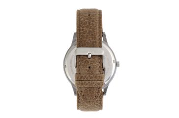 Image of Elevon Turbine Leather-Band Watch, Silver/Tan, One Size, ELE116-3
