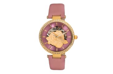 Image of Empress Anne Automatic Semi-Skeleton Leather-Band Watch, Light Pink, One Size, EMPEM3103