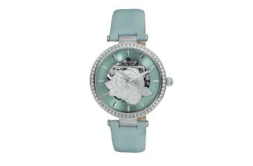 Image of Empress Anne Automatic Semi-Skeleton Leather-Band Watch, Mint, One Size, EMPEM3102