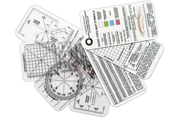 Image of Esee Compass Cards, 2.13in X 4.25in X .13in, Includes Three White Instruction Cards And Four Clear Cards Used To Overlay A Map To Determine Grid Locations, Azimuths, Distance, COMPASS CARDS