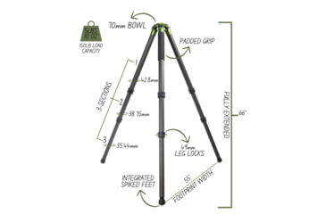 Image of FatBoy Tripods Traverse Three Section Tripod, OD Black, FBTTraverse3