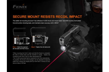 Image of Fenix GL22, Weapon Light, White LED with Red Laser, 750 Lumens, 2.64 Long, Fits GLOCK and 1913 Rails, Includes Rechargeable 16340 Battery and USB Type-C Charging Cable