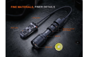 Image of Fenix GL30R, Weapon Light, 800 Lumens, 5.77 Long, Fits 1913 Rail, Includes Rechargeable 18650 Battery and USB Type-C Charging Cable