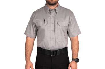 Image of First Tactical V2 Tactical Short Sleeve Shirt - Mens, Regular, Nickel Gray, Extra Large, 112007-083-XL-R