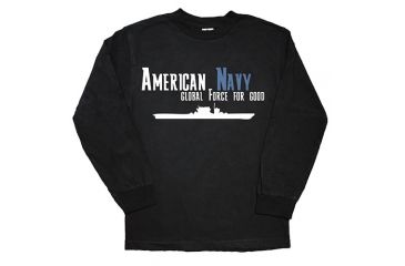 Image of Fox Outdoor Long Sleeve Imprinted T-Shirt, American Navy - Black, Medium, 64-6342 M