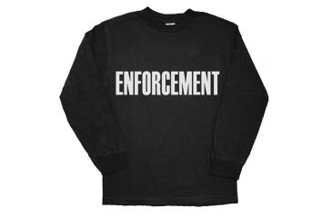 Image of Fox Outdoor Long Sleeve Imprinted T-Shirt, Enforcement - Black - White Imprint, Extra Large, 64-6499 XL