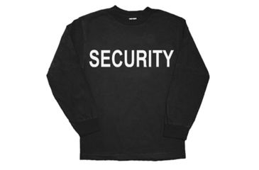 Image of Fox Outdoor Long Sleeve Imprinted T-Shirt, Enforcement - Black - White Imprint, 4XL, 64-6499 4XL