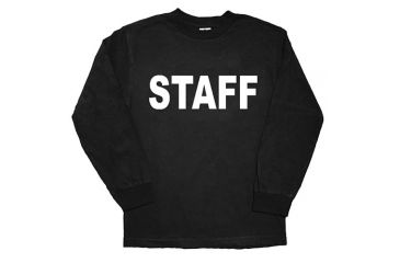 Image of Fox Outdoor Long Sleeve Imprinted T-Shirt, Staff - Black - White Imprint, Large, 64-647 L