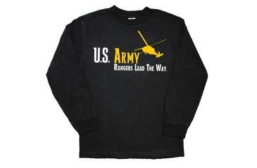 Image of Fox Outdoor Long Sleeve Imprinted T-Shirt, US Army - Black, Extra Large, 64-6340 XL