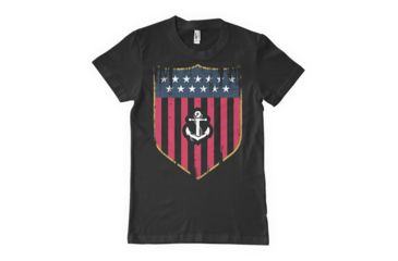 Image of Fox Outdoor Navy One-Sided Imprinted T-Shirt, USA Shield Navy/Black, Large 63-4011 L