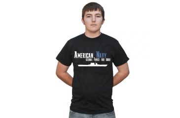 Image of Fox Outdoor Navy One-Sided Imprinted T-Shirt, American Navy- Global Force For Good / Black, Small, 63-542 S