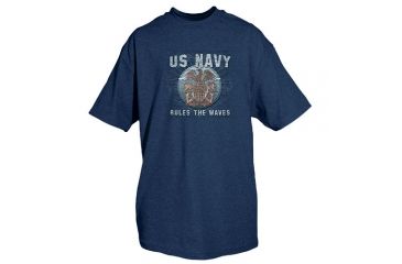 Image of Fox Outdoor Navy One-Sided Imprinted T-Shirt, Navy Rules The Waves / Navy, Small, 63-75 S