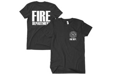 Image of Fox Outdoor Two-Sided Imprinted T-Shirt - Men's, Extra Large, Black/Fire Department/White Imprint, 64-615 XL