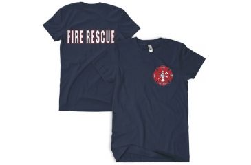 Image of Fox Outdoor Two-Sided Imprinted T-Shirt - Men's, Large, Fire Rescue/Navy/Red/White Imprint, 64-624 L