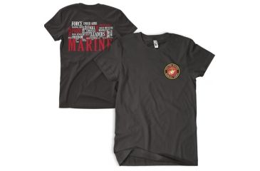 Image of Fox Outdoor Two-Sided Imprinted T-Shirt - Men's, Small, Black/Marine Descriptive Words, 63-4022 S